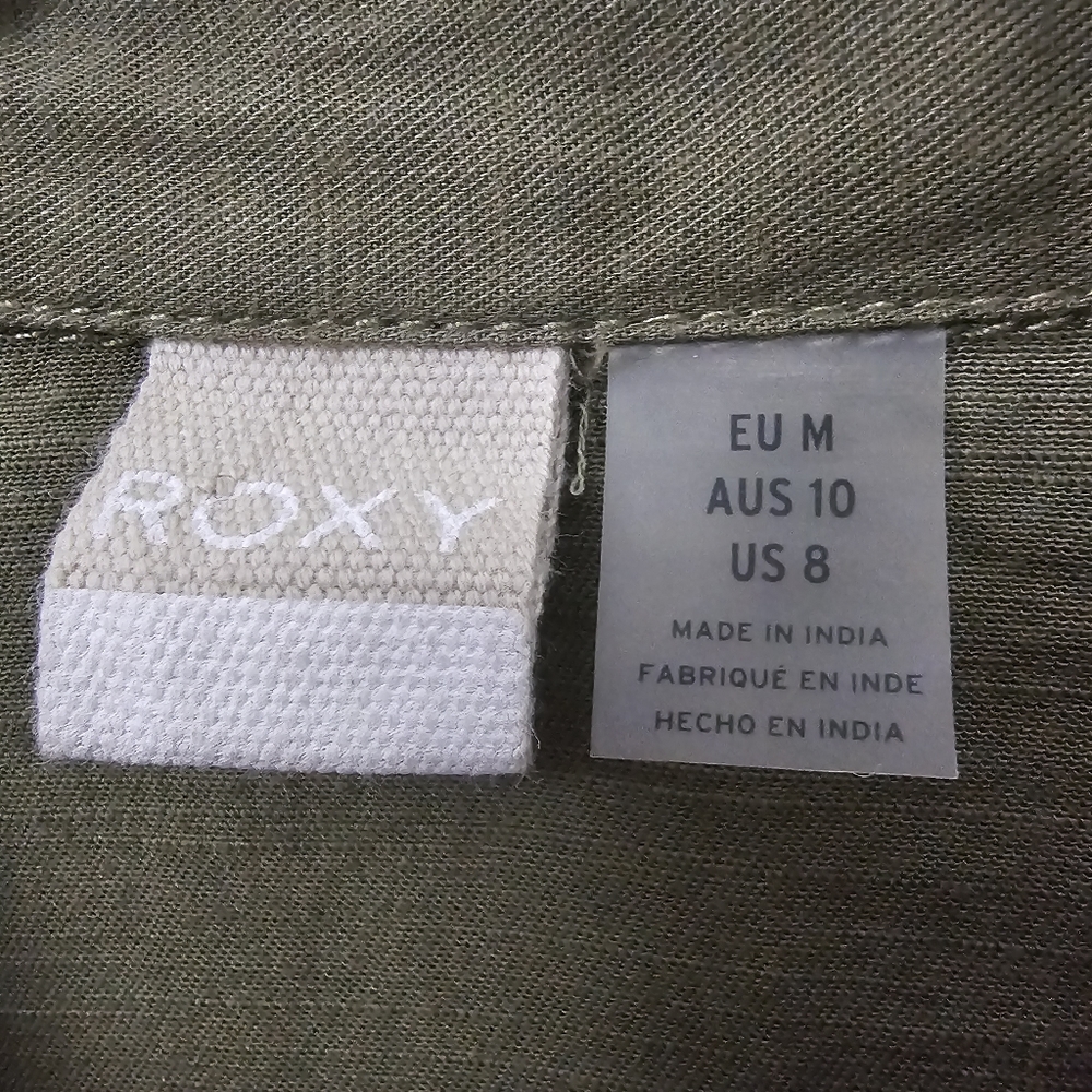 ♥︎ ROXY ♥︎ KHAKI SPHERE Longsleeve Shirt Dress Burnt Olive Mountain & Wa… - Picture 11 of 14